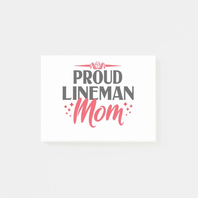Proud Lineman Mama für Power Pole Electricians Gif Post-it Klebezettel (Vorderseite)