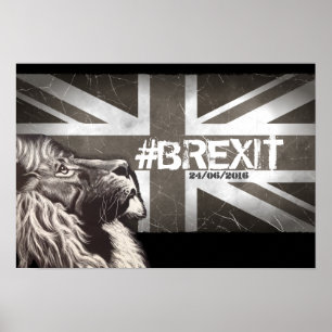 Proud Lion #Brexit Anpassen des Datums 24/06/2016 Poster