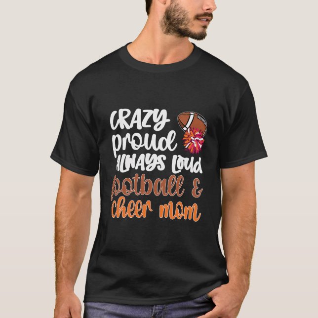 Proud Loud Football Cheerleader Cheer Mama T-Shirt (Vorderseite)
