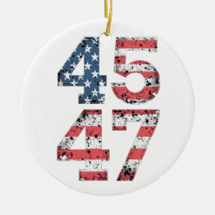 Proud Maga 47. Trump gewinnt Tag der Amtseinführun Keramik Ornament