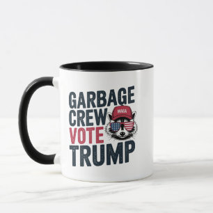Proud MAGA Garbage Crew wählen Trump Wahl Raccoo Tasse