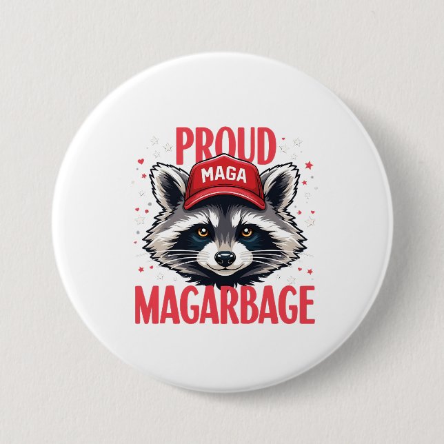 Proud MAGA Garbage für Trump-Unterstützer Wahlen Button (Vorderseite)