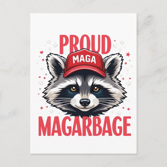 Proud MAGA Garbage für Trump-Unterstützer Wahlen Postkarte (Vorderseite)