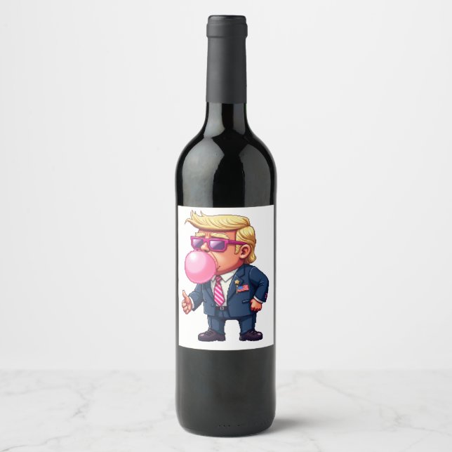 Proud Maga Trump Pixel Präsident Inaguration Day Weinetikett (Vorderseite)