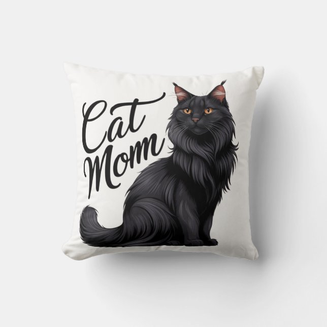 Proud Maine Coon Cat Mama Pillow II Kissen (Vorderseite)