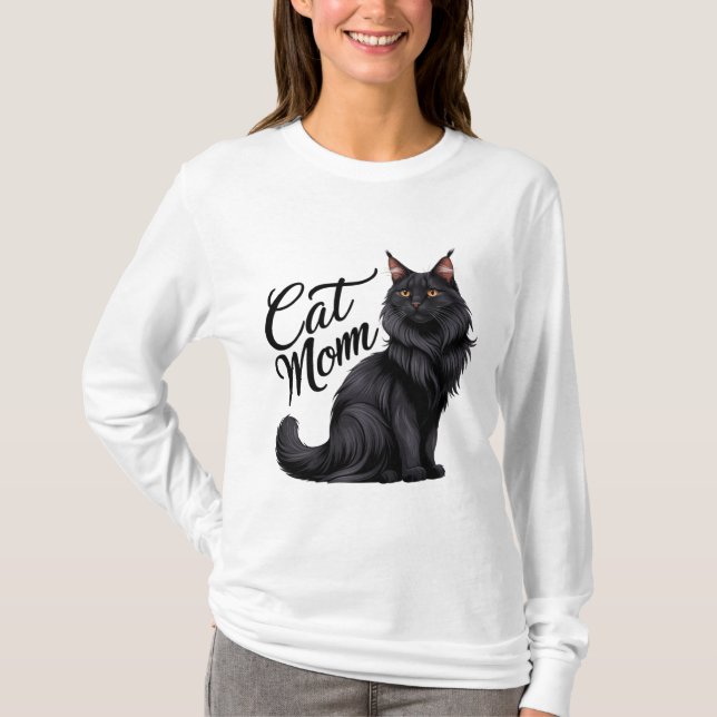 Proud Maine Coon Cat Mama T - Shirt (Vorderseite)