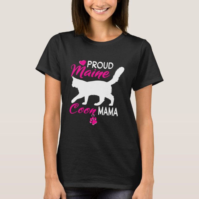 Proud Maine Coon Mama  T-Shirt (Vorderseite)