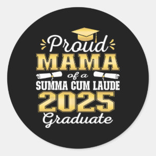 Proud Mama 2025 Summa Cum Laude Cl 2025 Graduate Runder Aufkleber