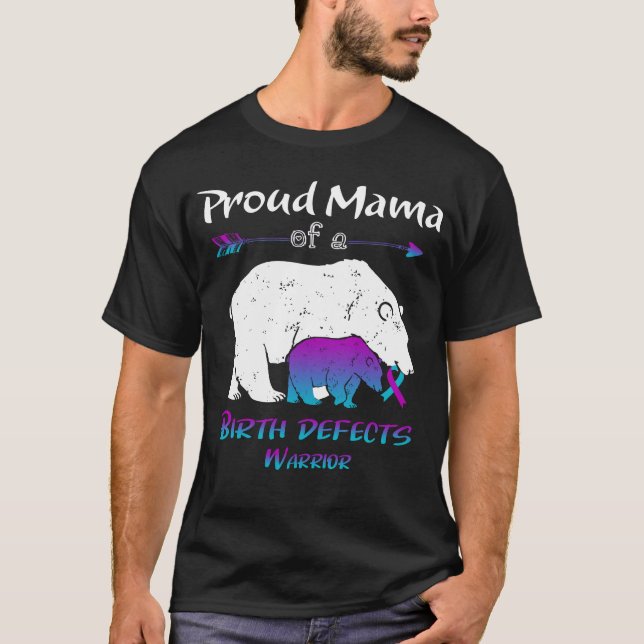 Proud Mama Bear Geburtsfehler Bewusstsein T-Shirt (Vorderseite)