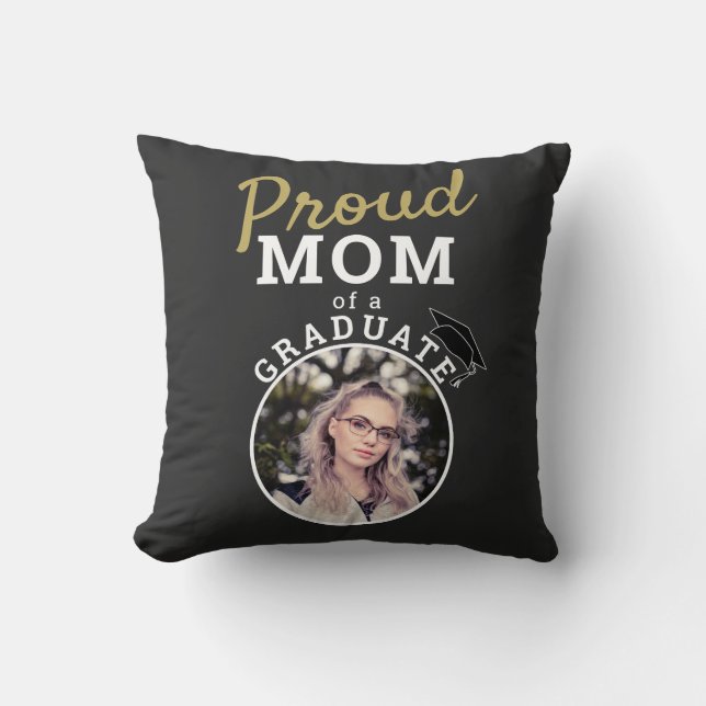 Proud-Mama des Graduation Graduation Cap Foto Kissen (Vorderseite)