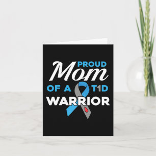 Proud Mama Diabetes Warrior T1D Bewusstsein Typ 1 Karte