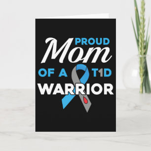 Proud Mama Diabetes Warrior T1d Bewusstsein Typ 1 Karte