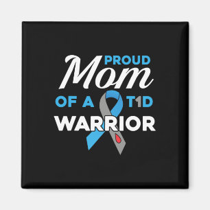 Proud Mama Diabetes Warrior T1d Bewusstsein Typ 1 Magnet