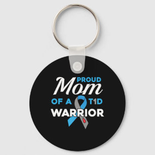 Proud Mama Diabetes Warrior T1D Bewusstsein Typ 1 Schlüsselanhänger