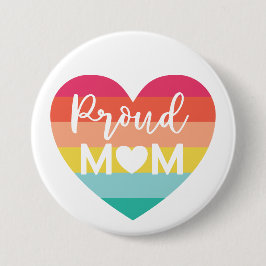 Proud Mama Gay Pride Farbenfrohe Regenbogenhaut Button