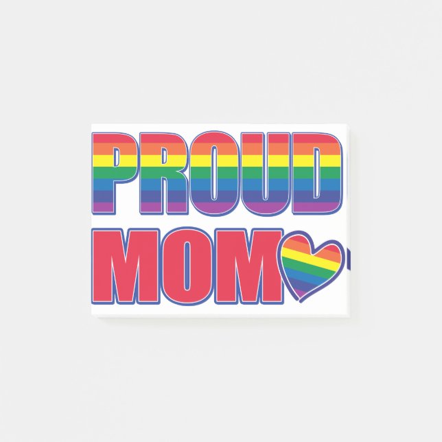 Proud-Mama-Gay Pride Post-it Klebezettel (Vorderseite)