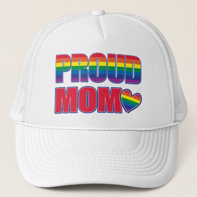 Proud-Mama-Gay Pride Truckerkappe (Vorderseite)