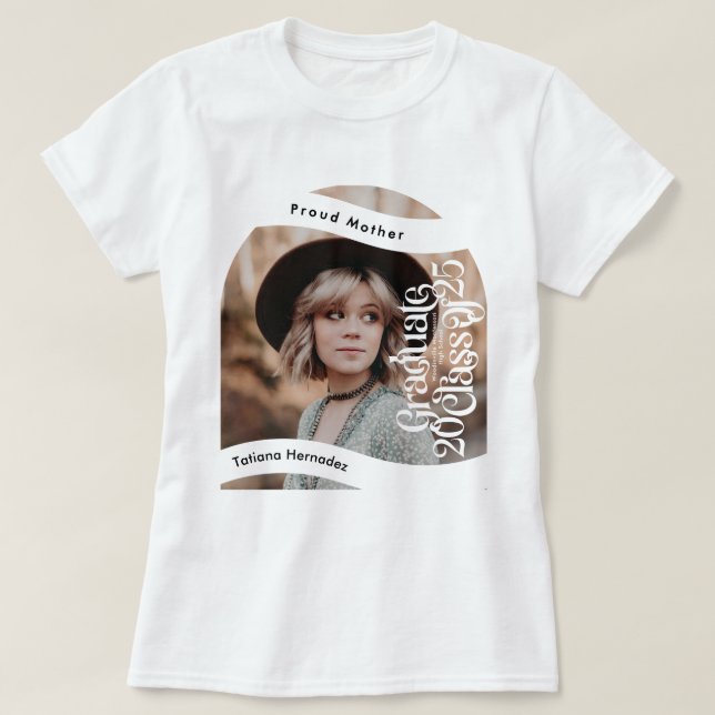 PROUD-MAMA-Klasse des Fotos "SCHULE" 2025 T-Shirt (Design vorne)