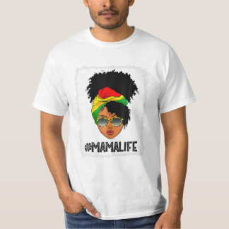 Proud Mama Life Afro Messy Bun T-Shirt