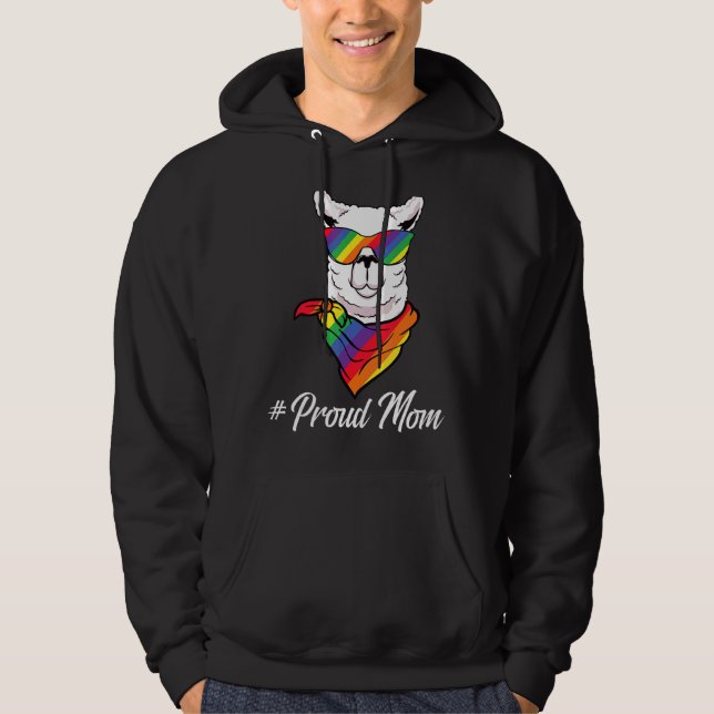 Proud Mama Momma Llama Alpaca Pride Lgbt Rainbow T Hoodie (Vorderseite)