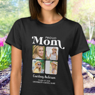Proud-MAMA Retro Moderne, 4 Foto Abschluss T-Shirt