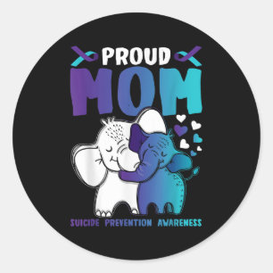 Proud Mama Suicide Prevention Awareness Warrior Ma Runder Aufkleber