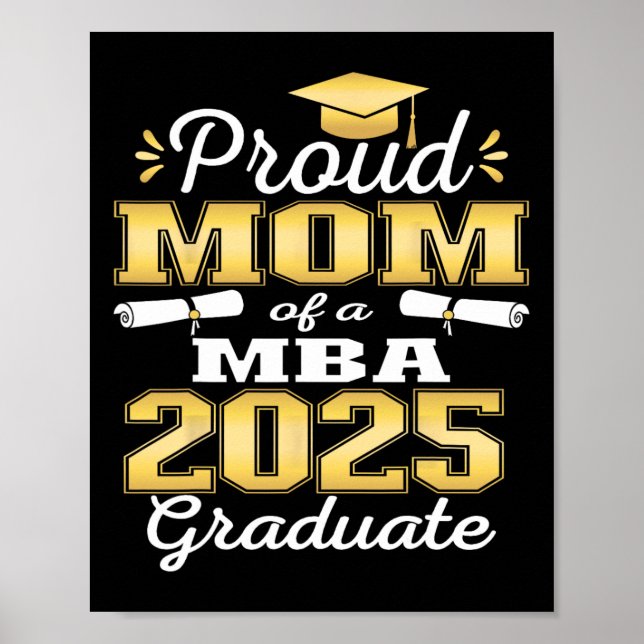 Proud-Mama von 2025 m Grad Grad der Graduate-Famil Poster (Vorne)