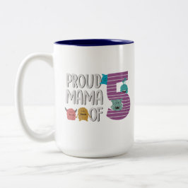 Proud Mama von fünf Zweifarbige Tasse