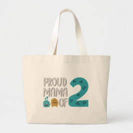 Proud Mama von zwei Tote Bag Jumbo Stoffbeutel