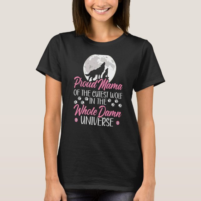 Proud Mama Wolf Mama T-Shirt (Vorderseite)
