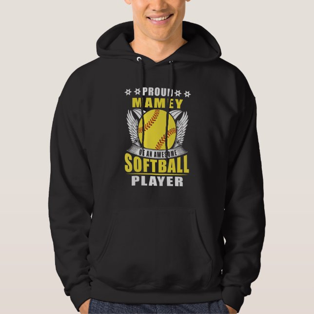 Proud Mamey Of An Awesome Softball Player Softball Hoodie (Vorderseite)