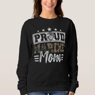 Proud Marine Military Veteran Mama Mama Mommy Moth Sweatshirt