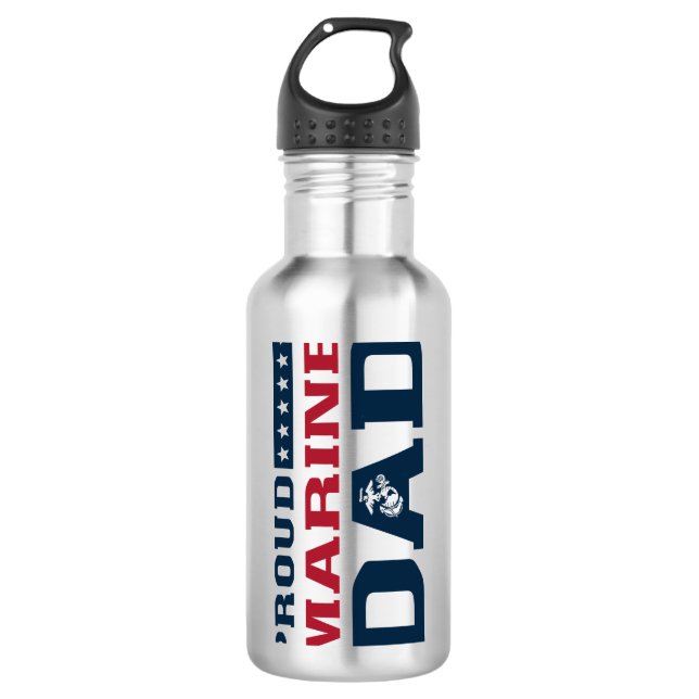 Proud Marine Vater Edelstahlflasche (Vorderseite)