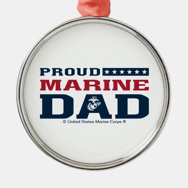Proud Marine Vater - Farbe Ornament Aus Metall (Vorne)