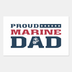 Proud Marine Vater Rechteckiger Aufkleber
