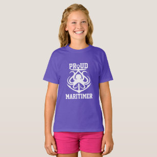 Proud Maritimer Anker Oktopus Leuchtturm Route T- T-Shirt
