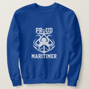 Proud Maritimer Anker Oktopus Leuchtturmroute Sweatshirt