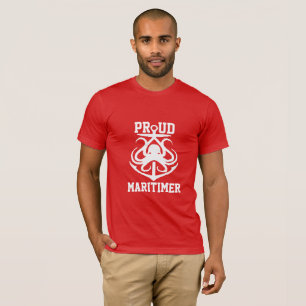 Proud Maritimer Anker Oktopus Leuchtturmroute T-Shirt