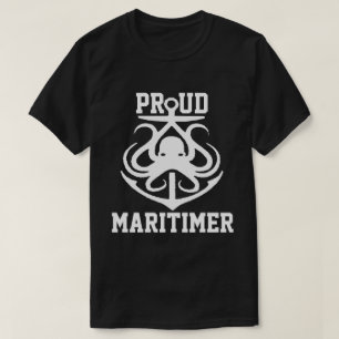 Proud Maritimer Anker Oktopus Leuchtturmroute T-Shirt