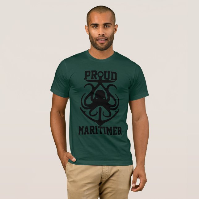 Proud Maritimer T - Shirt octopus Lighthouse Route (Vorne ganz)