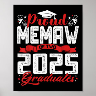 Proud Memaw von zwei 2025 Absolventen Senior CL of Poster