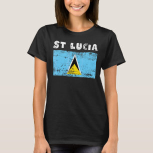 Proud Men Women National Distress Vintag St Lucia T-Shirt