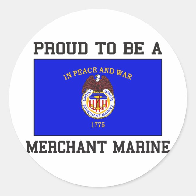 Proud Merchant Marine Runder Aufkleber (Vorderseite)