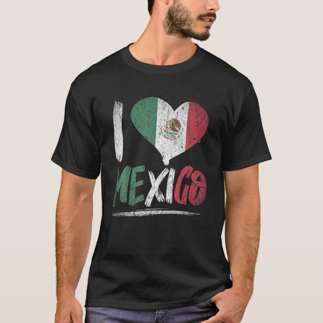 Proud mexikanische Heritage Hispanic Culture Herz  T-Shirt (Vorderseite)