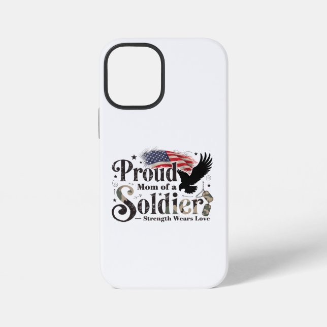 Proud Military Mom Soldier Pride Art iPhone Hülle (Rückseite)