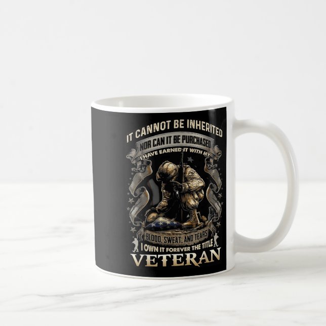 Proud Military Veteran Patriotic American Flag It  Kaffeetasse (Rechts)