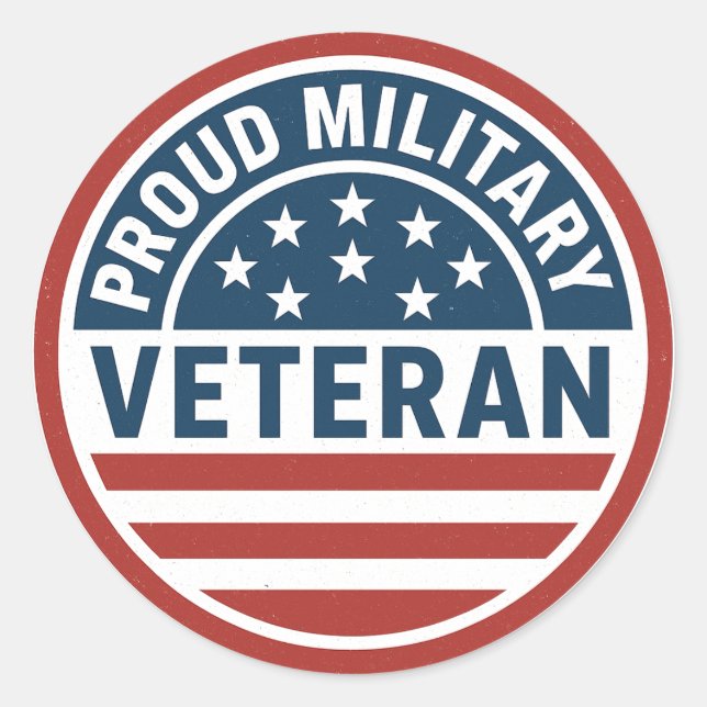 Proud Military Veteran Sticker | Patriotisch bewaf (Vorderseite)