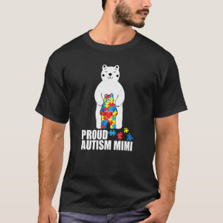Proud Mimi Bear Autism Awareness Puzzle Piece Fami T-Shirt