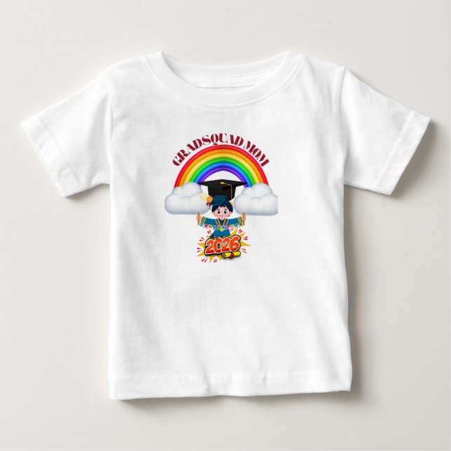 Proud Mom Grad Squad 2026 Baby T-shirt (Vorderseite)