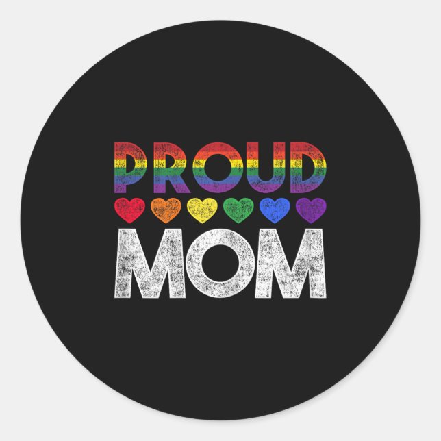 Proud Mom Lgbt  Runder Aufkleber (Vorderseite)